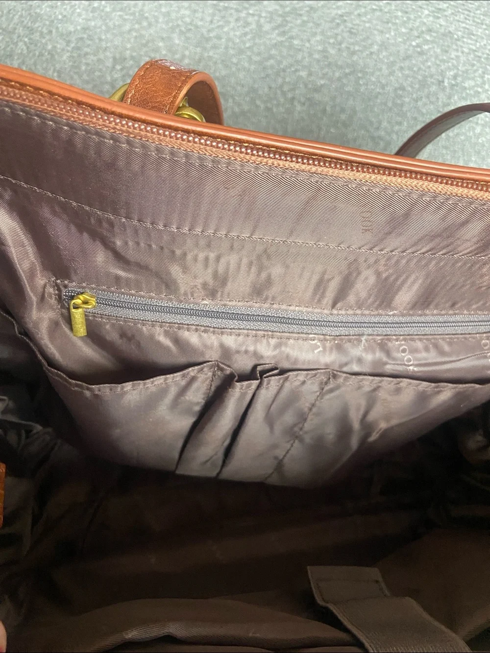 Leather-Textured Tan Tote with Tassel Accent for laptop work